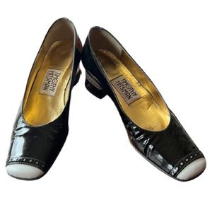 Timothy Hitsman Vintage Black White Patent Leather Pumps Size 6 M